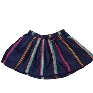2 For $5 Sale Girl's Navy Embroidered Skirt Size XS (4/5)